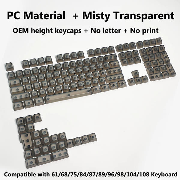 Clear, Transparent Keycap Set