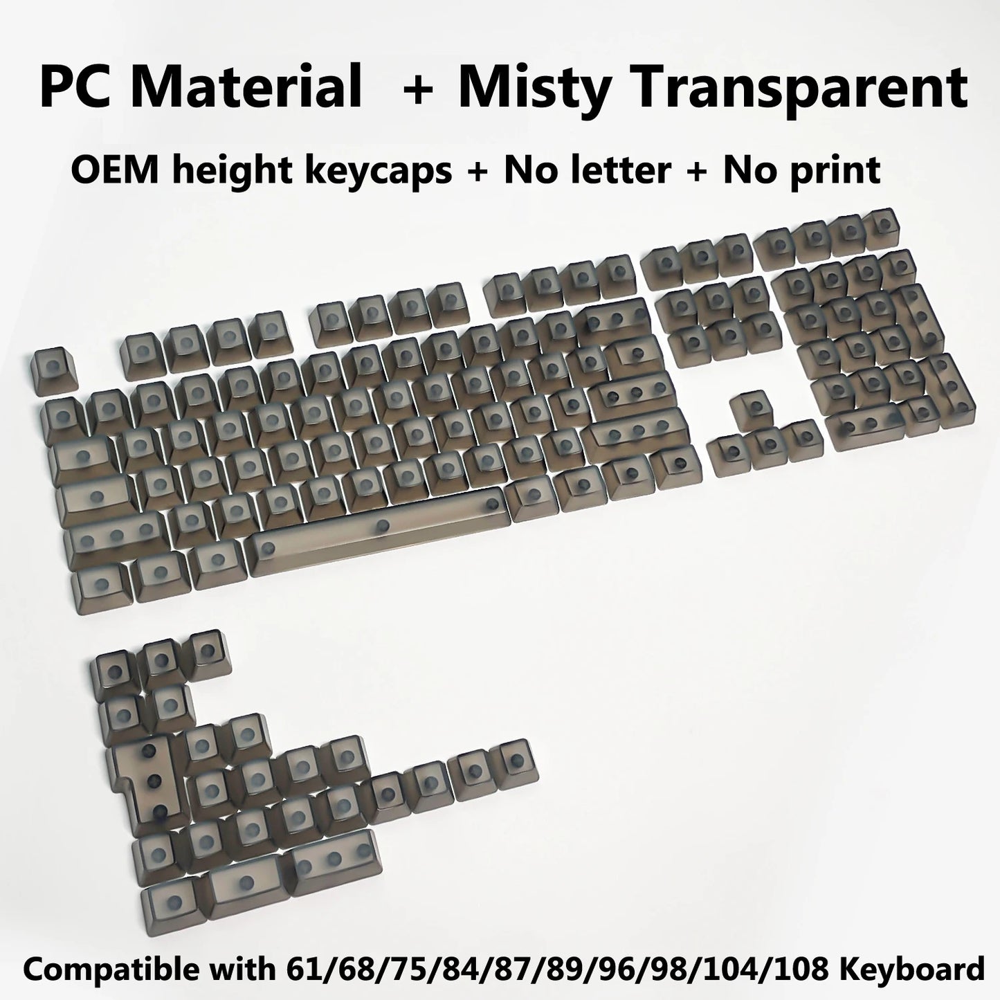 Clear, Transparent Keycap Set