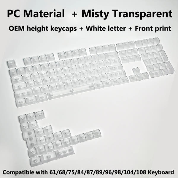 Clear, Transparent Keycap Set