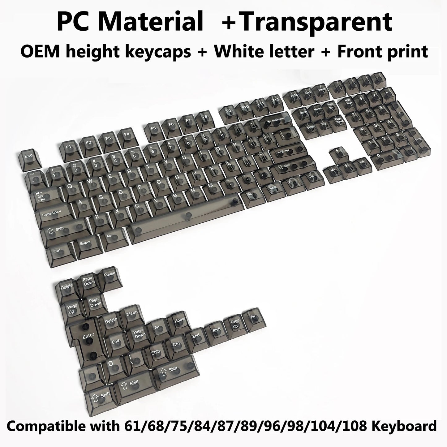 Clear, Transparent Keycap Set