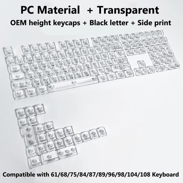 Clear, Transparent Keycap Set