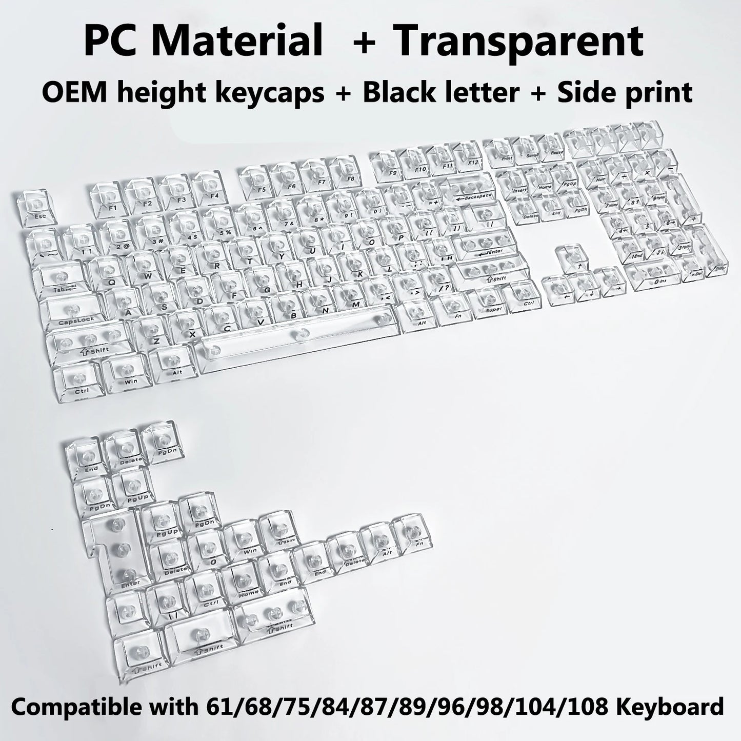 Clear, Transparent Keycap Set