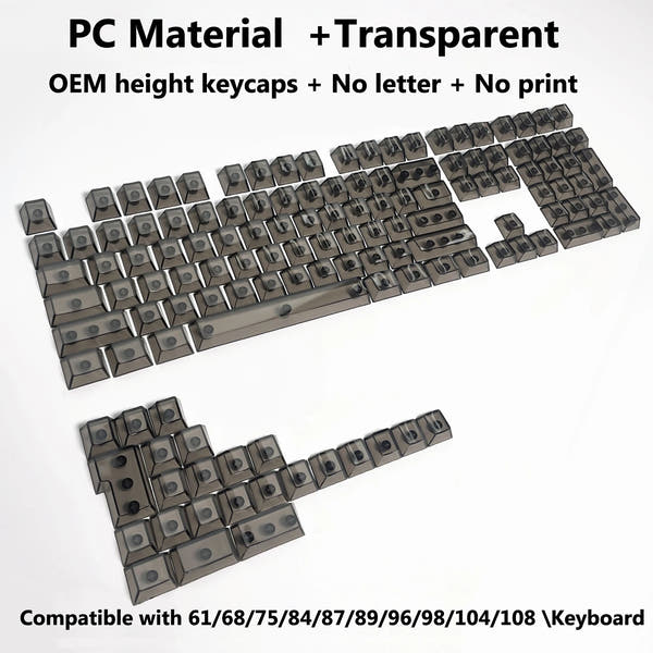 Clear, Transparent Keycap Set