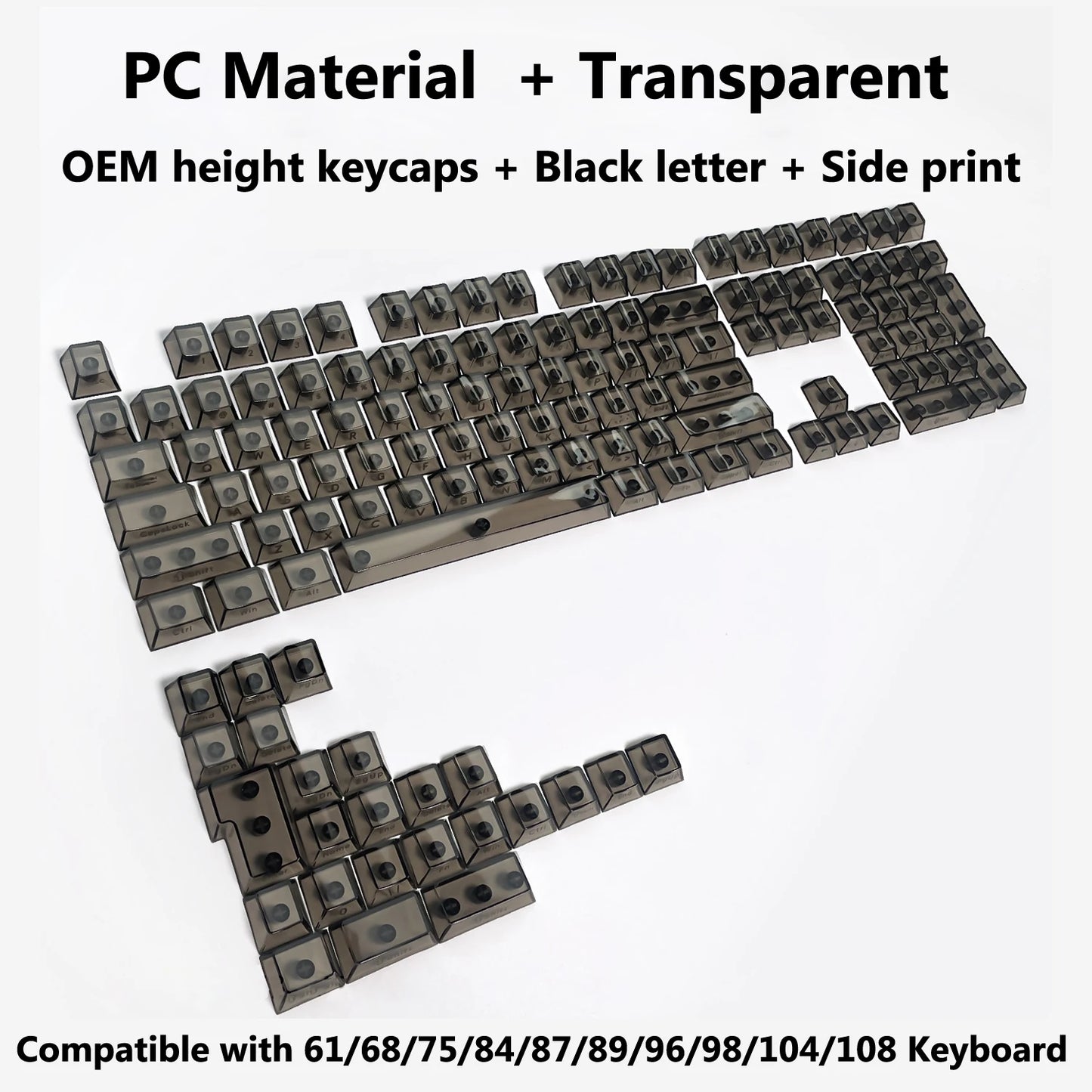 Clear, Transparent Keycap Set