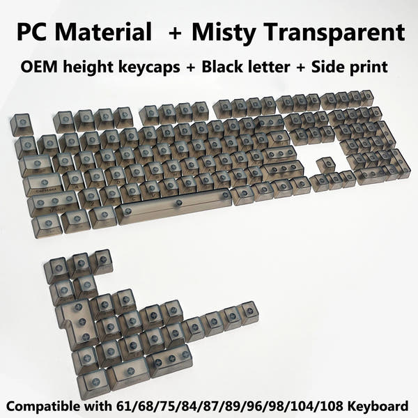 Clear, Transparent Keycap Set
