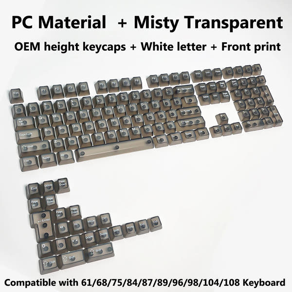 Clear, Transparent Keycap Set