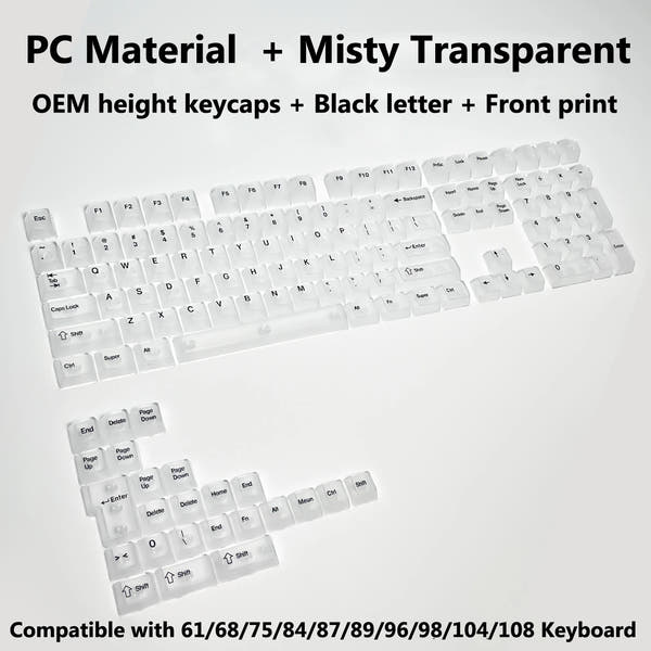 Clear, Transparent Keycap Set