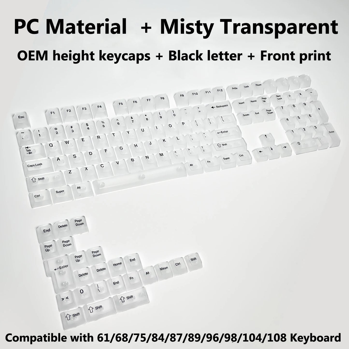 Clear, Transparent Keycap Set