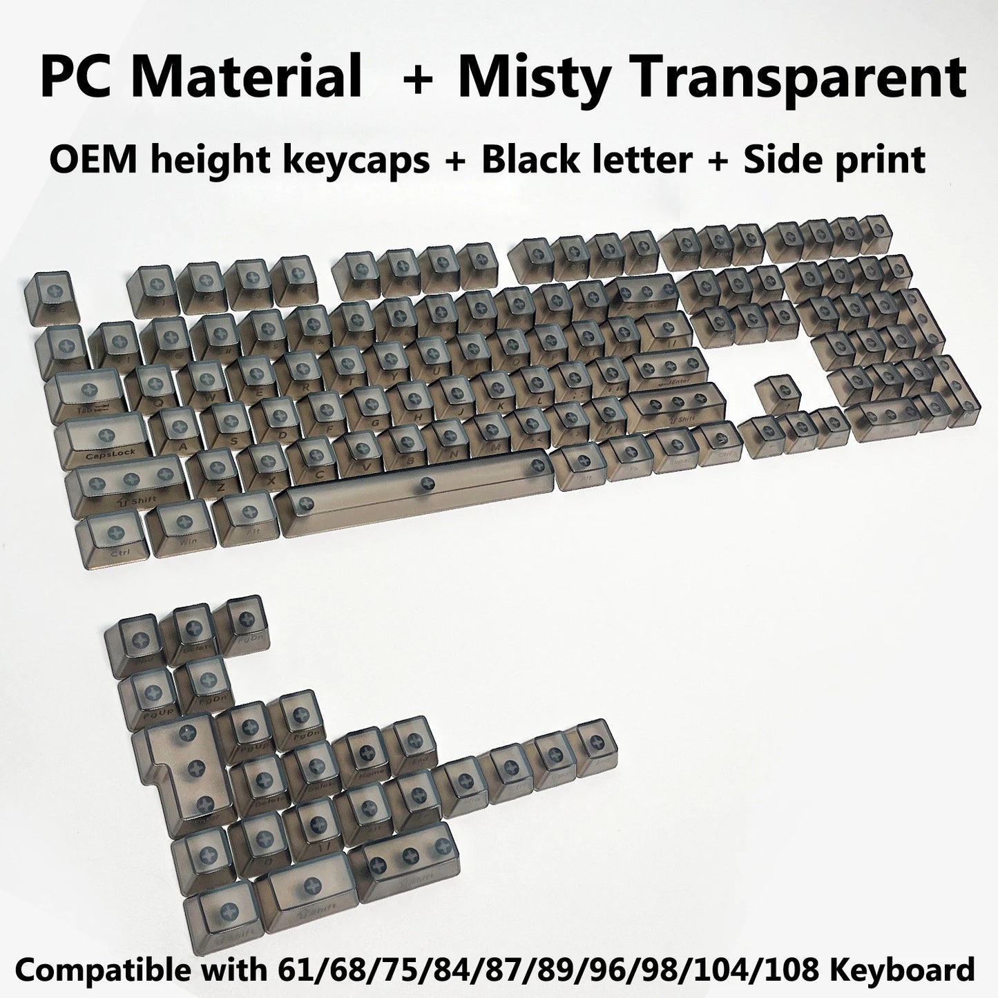 Clear, Transparent Keycap Set