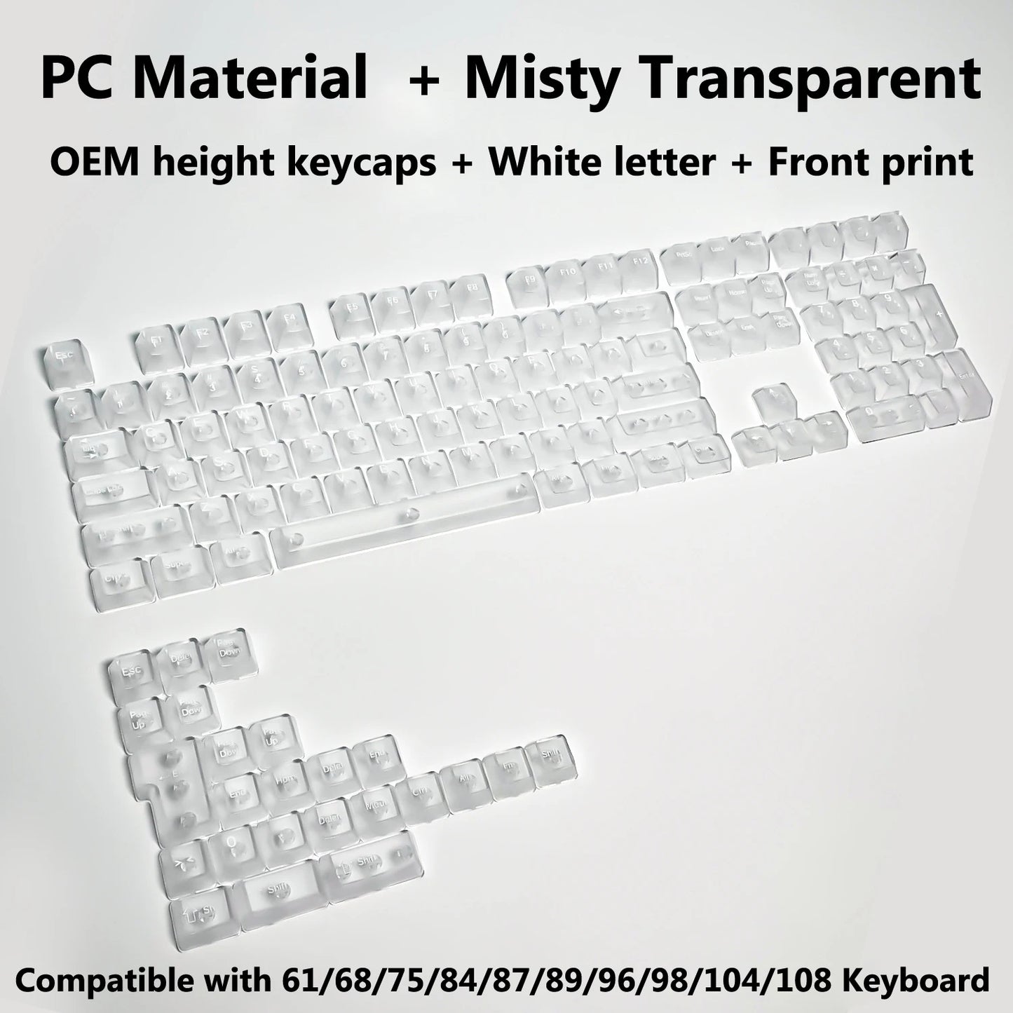 Clear, Transparent Keycap Set