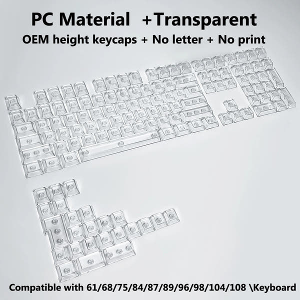 Clear, Transparent Keycap Set