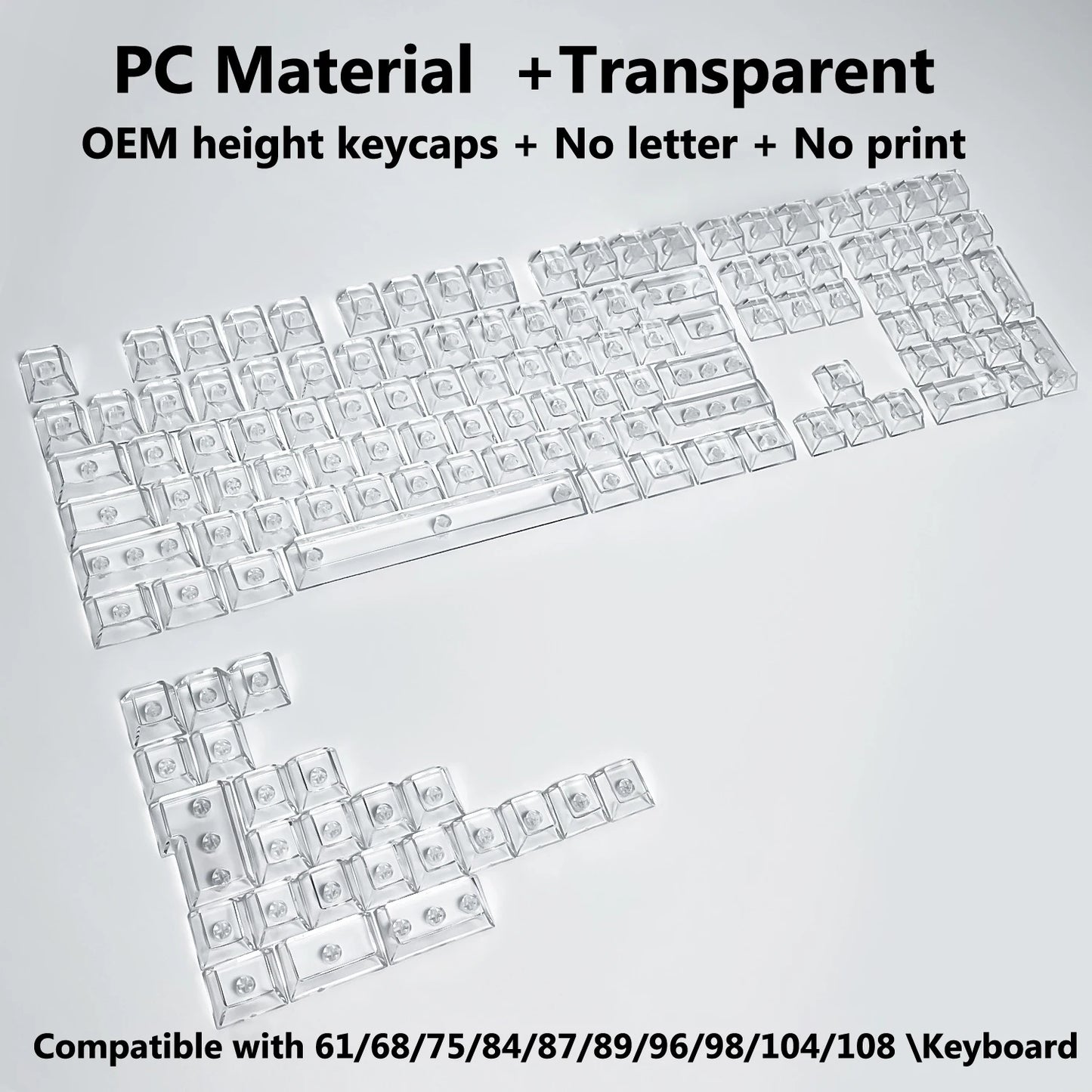 Clear, Transparent Keycap Set
