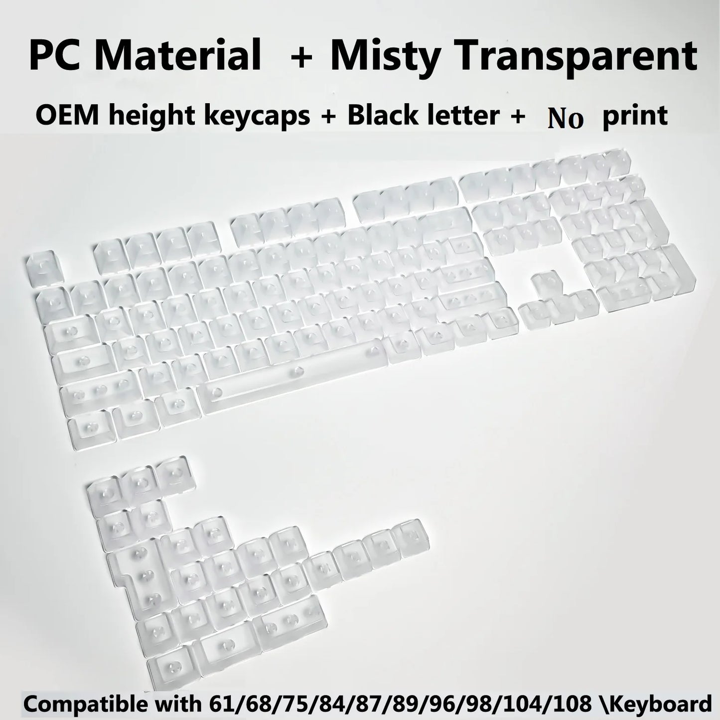 Clear, Transparent Keycap Set