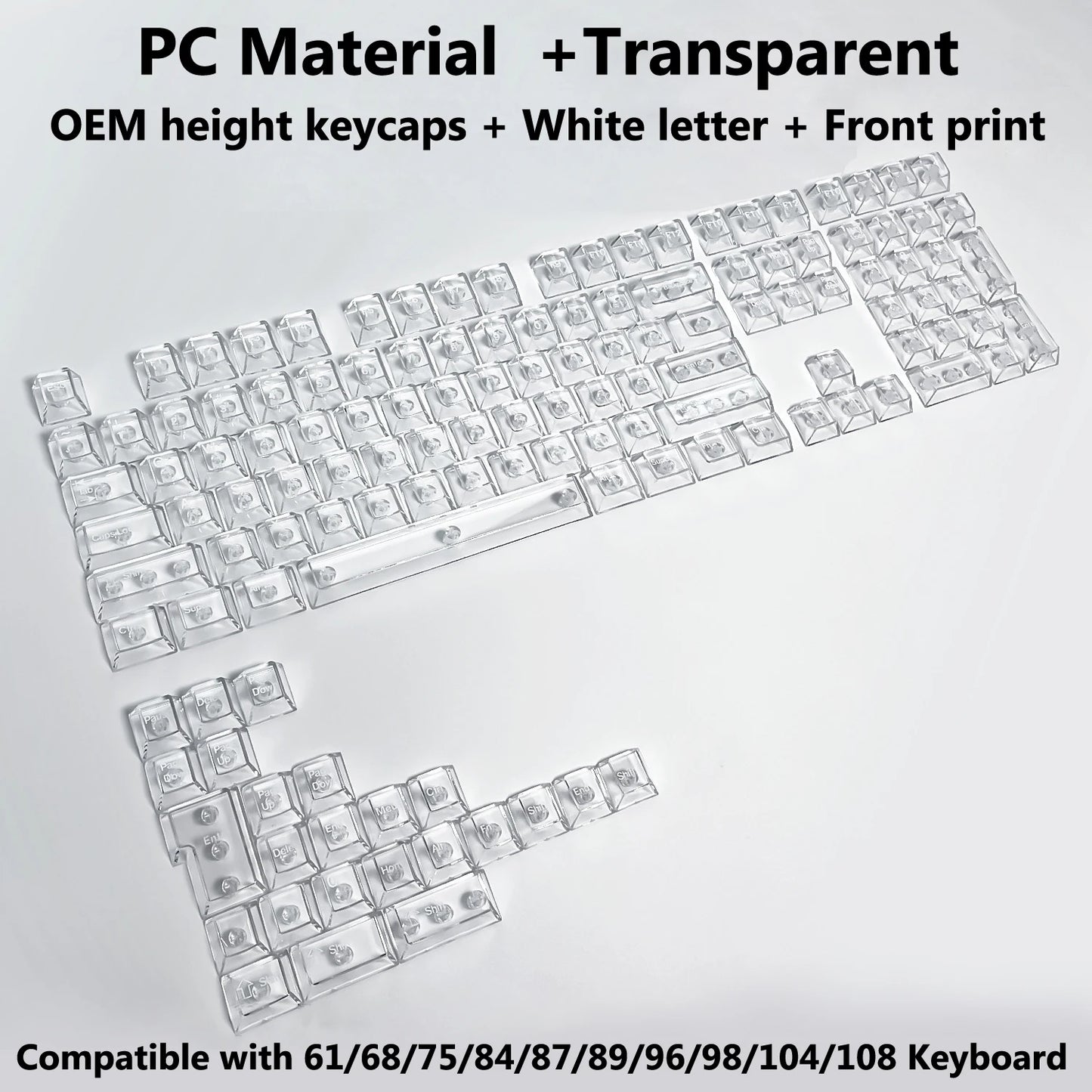 Clear, Transparent Keycap Set