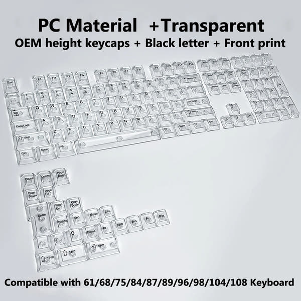 Clear, Transparent Keycap Set