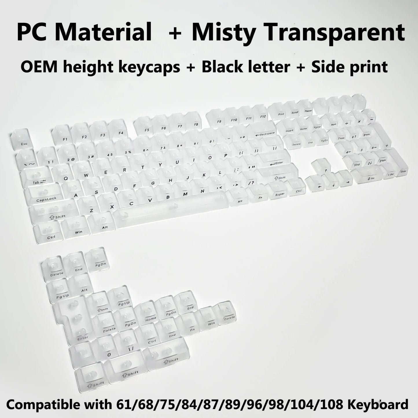 Clear, Transparent Keycap Set