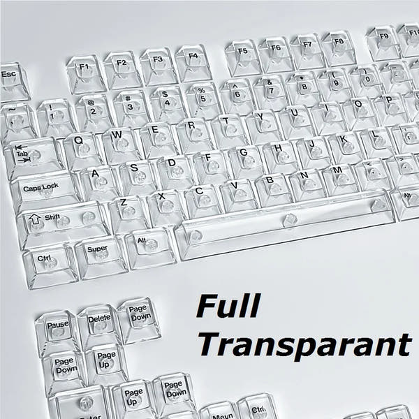 Clear, Transparent Keycap Set
